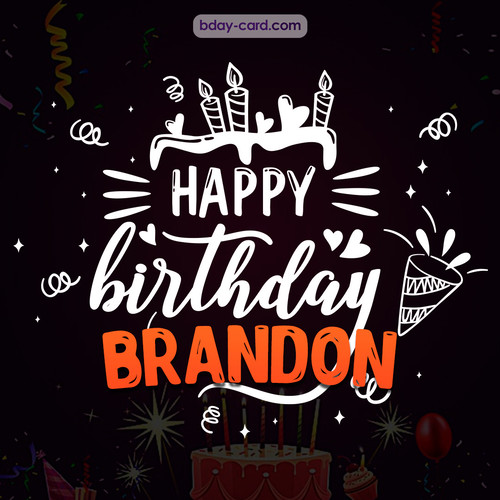 Black Happy Birthday cards for Brandon