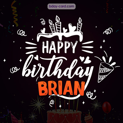 Black Happy Birthday cards for Brian