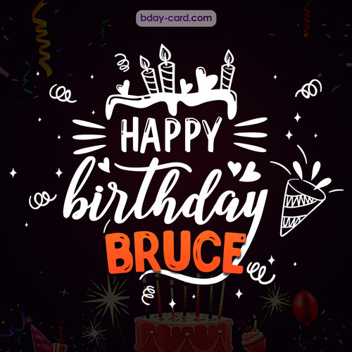 Black Happy Birthday cards for Bruce