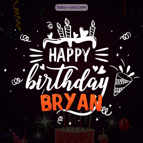 Black Happy Birthday cards for Bryan