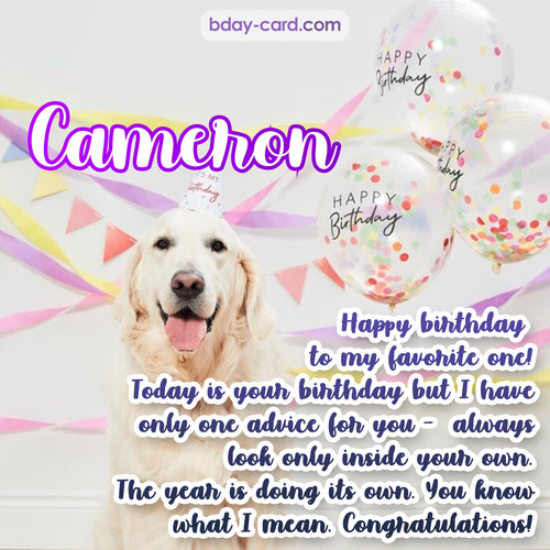 Happy Birthday pics for Cameron with Dog