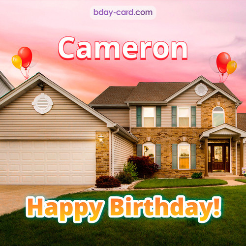 Birthday pictures for Cameron with house