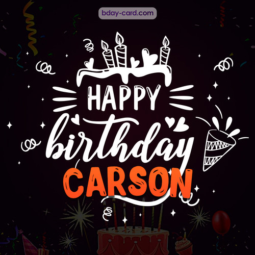 Black Happy Birthday cards for Carson