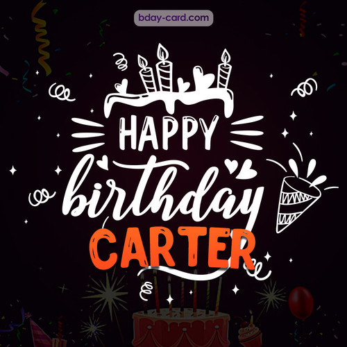 Black Happy Birthday cards for Carter