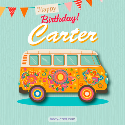 Happiest birthday pictures for Carter with hippie bus