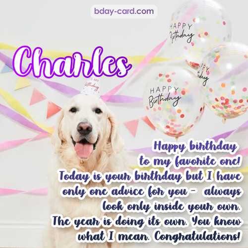 Happy Birthday pics for Charles with Dog