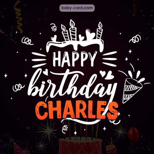 Black Happy Birthday cards for Charles