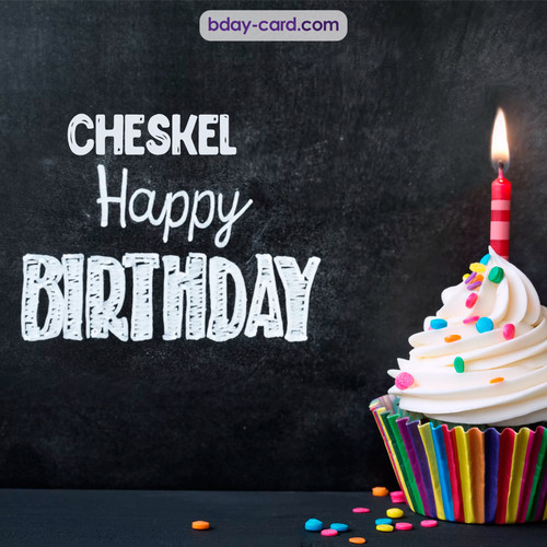 Happy Birthday images for Cheskel with Cupcake