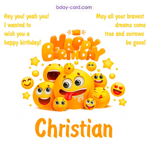 Happy Birthday images for Christian with Emoticons