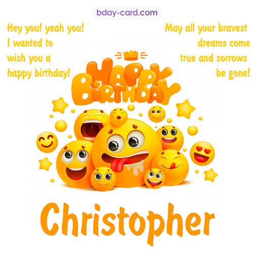 Happy Birthday images for Christopher with Emoticons