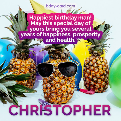 Happiest birthday pictures for Christopher with Pineapples