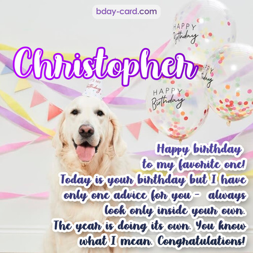 Happy Birthday pics for Christopher with Dog