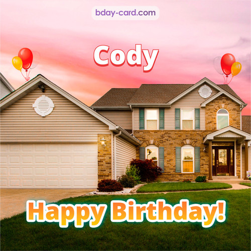 Birthday pictures for Cody with house