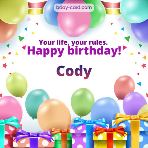 Greetings pics for Cody with Balloons