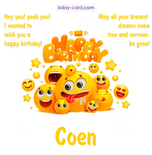 Happy Birthday images for Coen with Emoticons