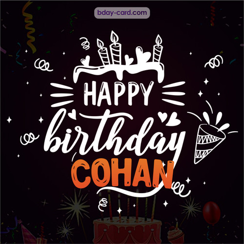 Black Happy Birthday cards for Cohan