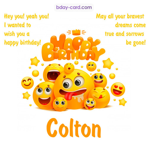 Happy Birthday images for Colton with Emoticons