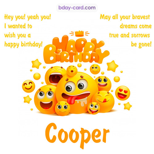 Happy Birthday images for Cooper with Emoticons