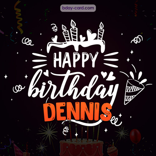 Black Happy Birthday cards for Dennis