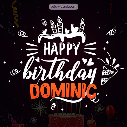 Black Happy Birthday cards for Dominic