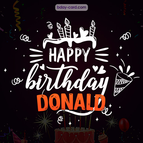 Black Happy Birthday cards for Donald