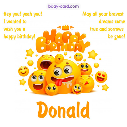 Happy Birthday images for Donald with Emoticons
