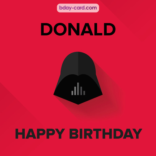 Happy Birthday pictures for Donald with Darth Vader