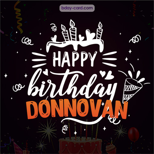 Black Happy Birthday cards for Donnovan