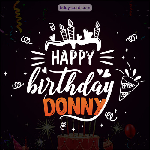 Black Happy Birthday cards for Donny