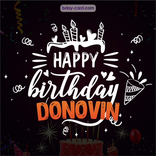 Black Happy Birthday cards for Donovin