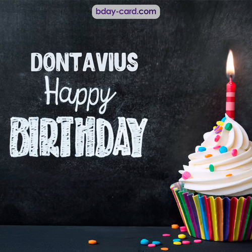Happy Birthday images for Dontavius with Cupcake