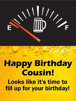 Beer Meter Funny Birday Card For Cousin Birday amp Greeting