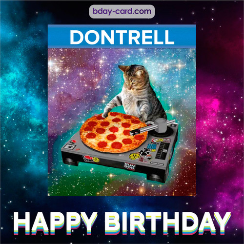 Meme with a cat for Dontrell - Happy Birthday