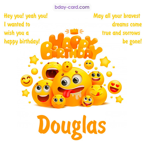 Happy Birthday images for Douglas with Emoticons