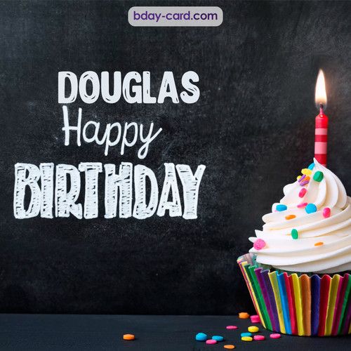 Happy Birthday images for Douglas with Cupcake