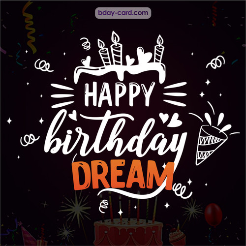 Black Happy Birthday cards for Dream