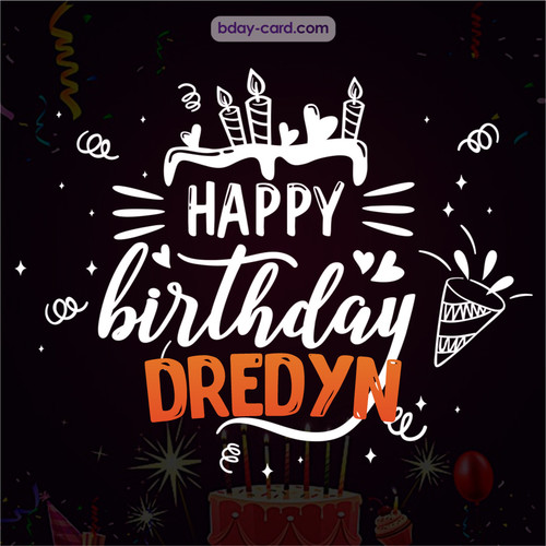 Black Happy Birthday cards for Dredyn