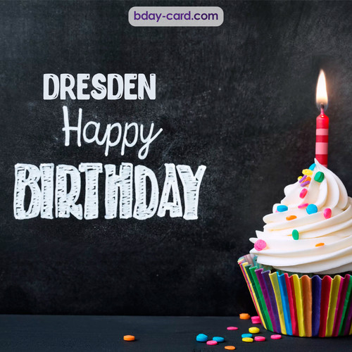 Happy Birthday images for Dresden with Cupcake