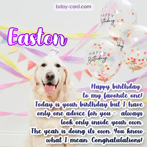 Happy Birthday pics for Easton with Dog