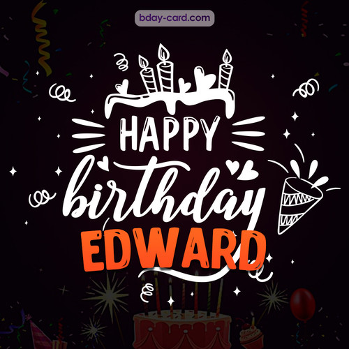 Black Happy Birthday cards for Edward