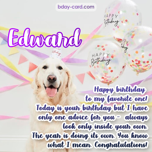 Happy Birthday pics for Edward with Dog