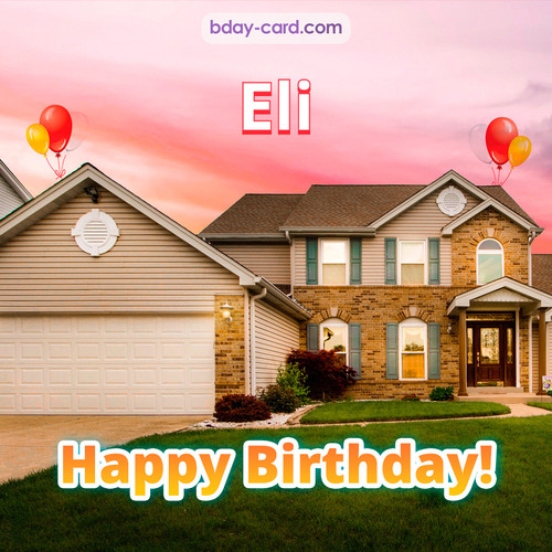 Birthday pictures for Eli with house