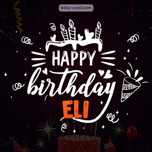 Black Happy Birthday cards for Eli