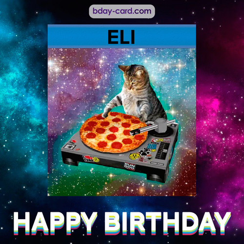 Meme with a cat for Eli - Happy Birthday