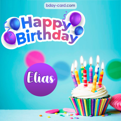 Birthday photos for Elias with Cupcake