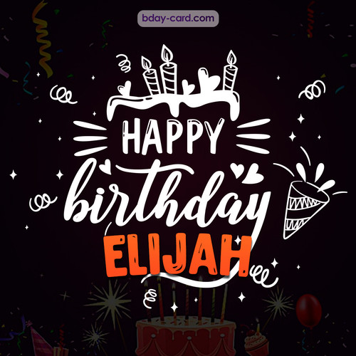 Black Happy Birthday cards for Elijah