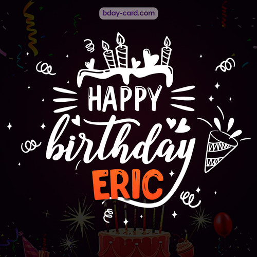 Black Happy Birthday cards for Eric