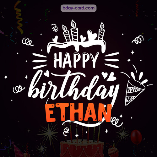 Black Happy Birthday cards for Ethan