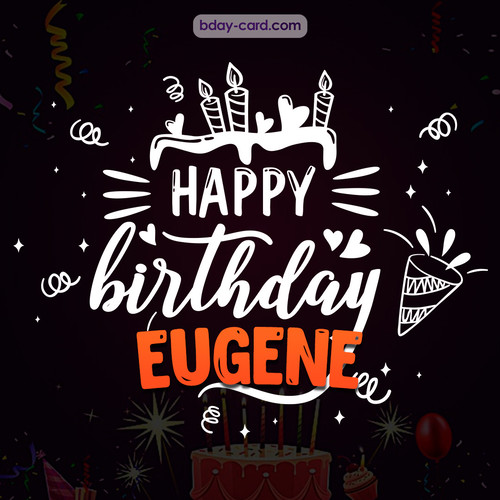 Black Happy Birthday cards for Eugene
