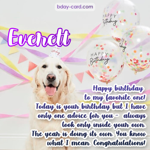Happy Birthday pics for Everett with Dog